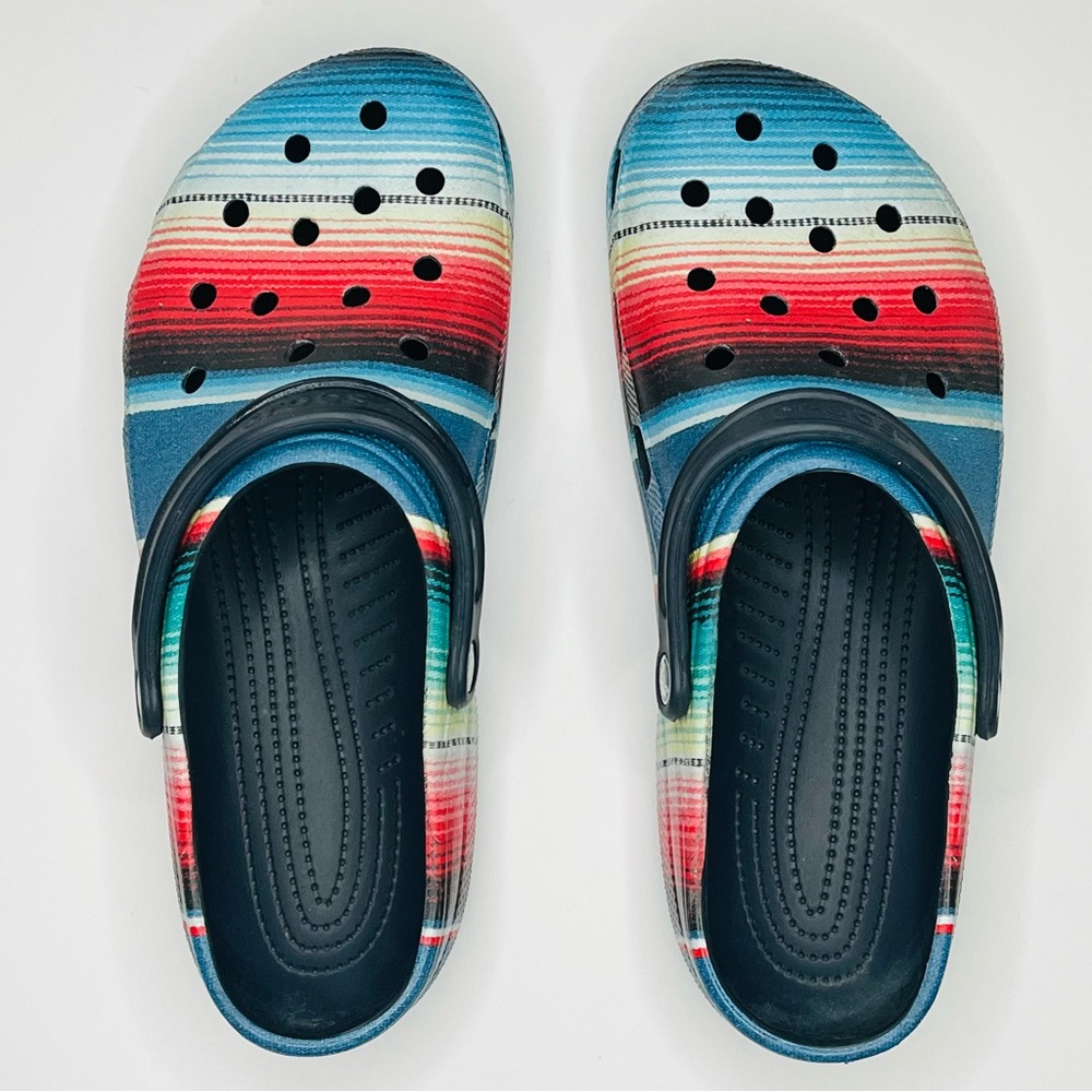 Men’s Striped Crocs Rare Classic Design Size 13 Colorful Fun Unique